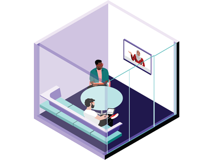 3D illustration of Interview room space type