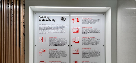 An arrow sign at red hat