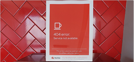 Workstation sign at red hat