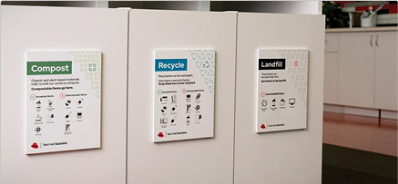 An arrow sign at red hat