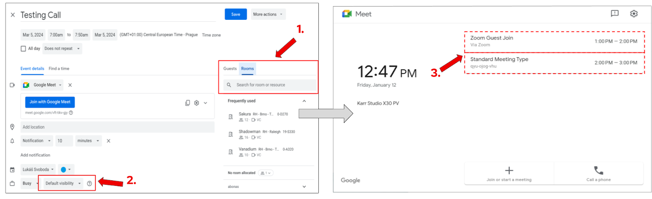 Joining a Google Meet call with One Touch Join