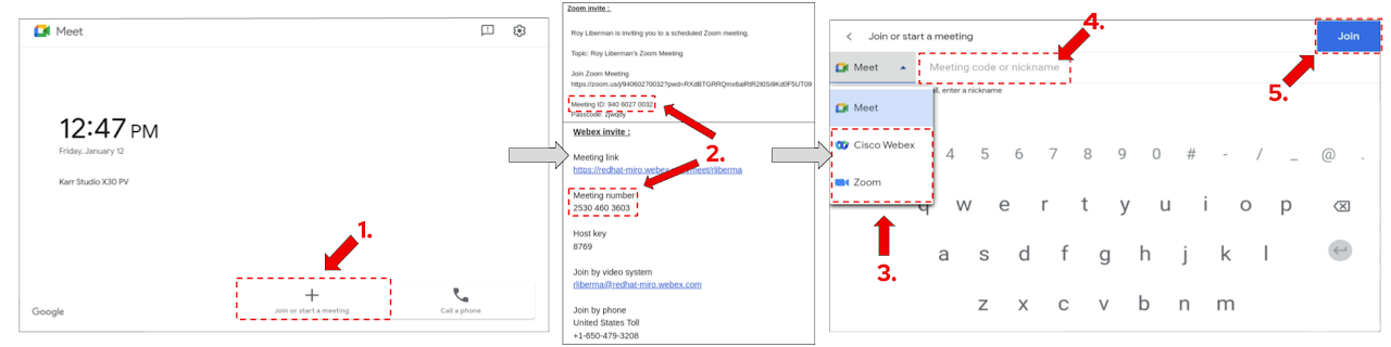 Joining a Webex or a Zoom meeting
