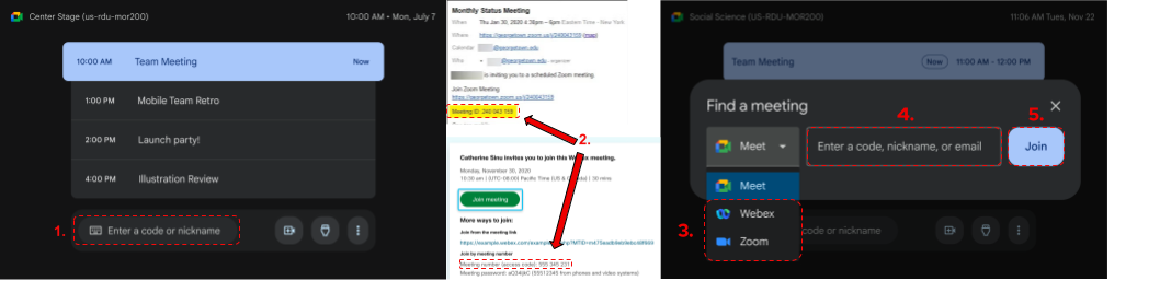 Joining a Webex or a Zoom meeting steps