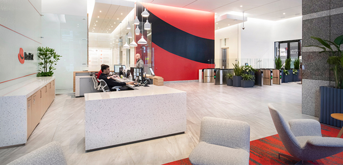 Red Hat Raleigh office entrance space