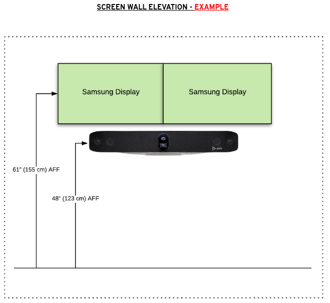 Large Conference_Single Display_Elevation Drawing
