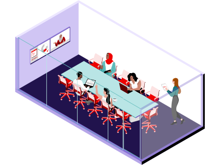 3D illustration of Conference room - medium space type