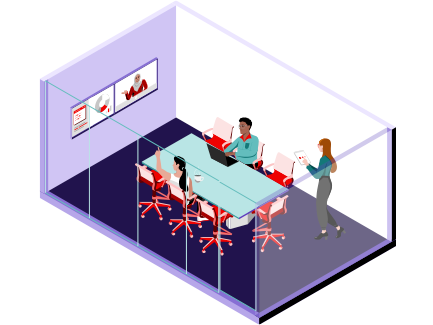 3D illustration of Conference room - small space type