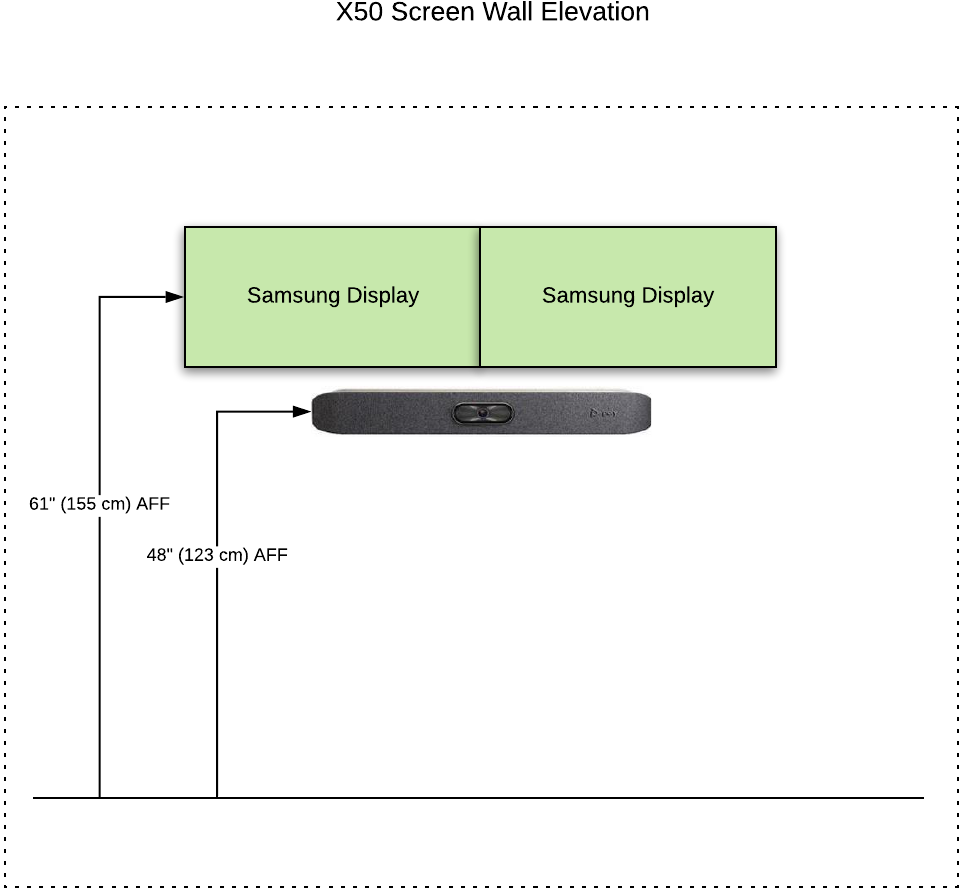 Conference room - medium Samsung display wall elevation schematics design
