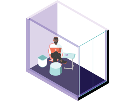 3D illustration of Phone room space type