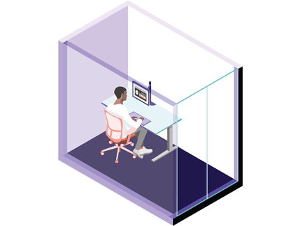 3D illustration of KoaLa room space type