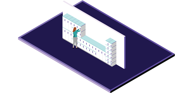 3D illustration of Lockers space type