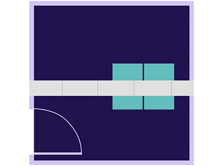 3D illustration of MDF room space type