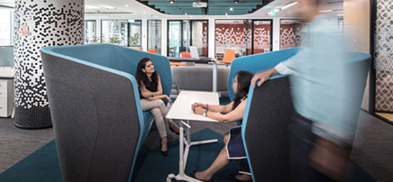 Expansive, contemporary office.