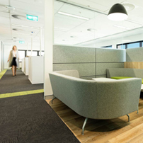 Pod-like seating area.