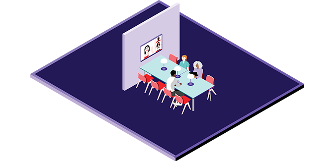 3D illustration of Open collaboration B space type