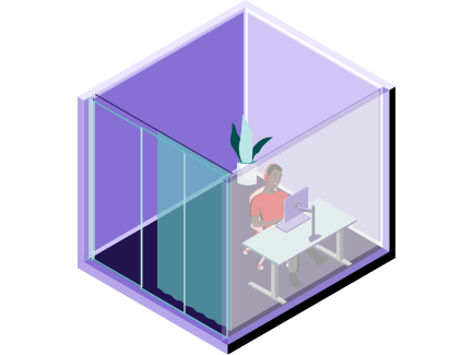 3D illustration of Presentation and recording room space type