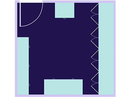 3D illustration of Storage room space type