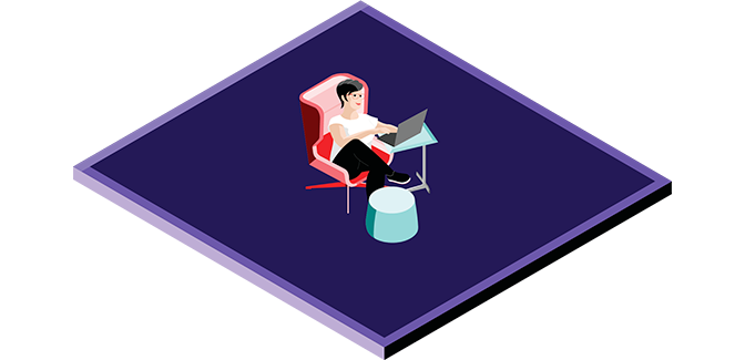 Space type 3D illustration of Touchdown space