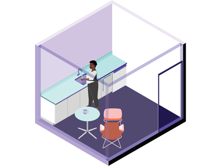 3D illustration of Wellness room space type